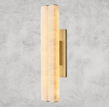 25" / Brass Audubon Alabaster Double Sconce