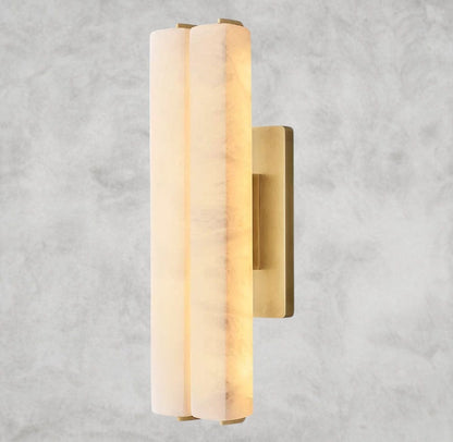 19" / Brass Audubon Alabaster Double Sconce