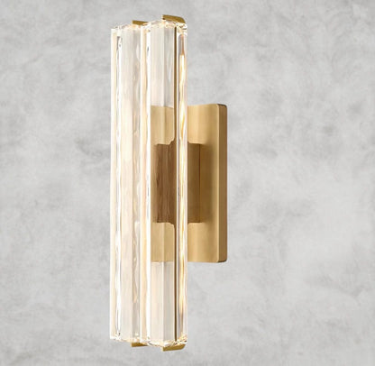 19" / Brass Audubon Crystal Double Sconce