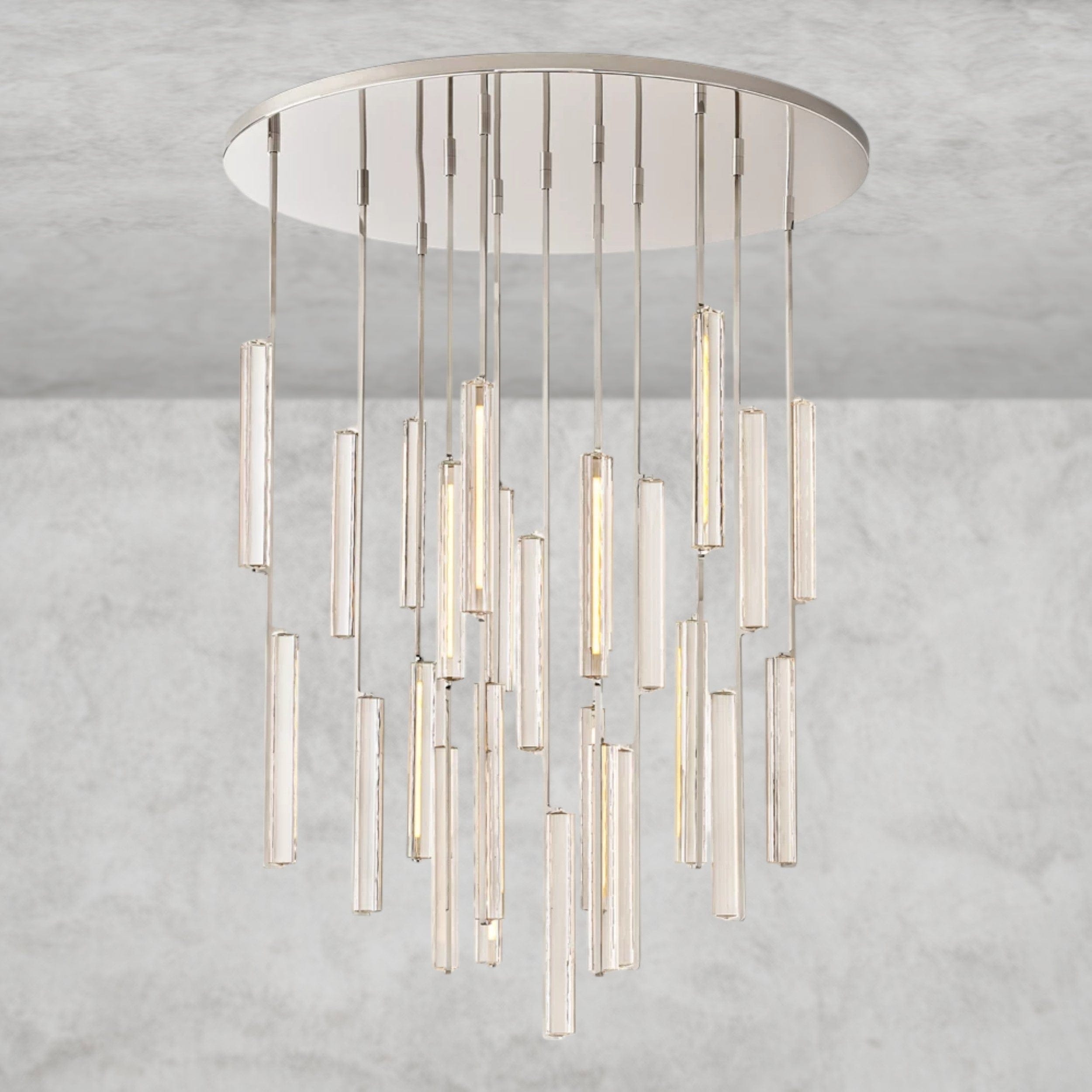 56" / Nickel Audubon Crystal Round Chandelier 24", 40", 56"