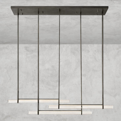 60" / Bronze Audubon Crystal Triple Bar Linear Chandelier 60", 72"