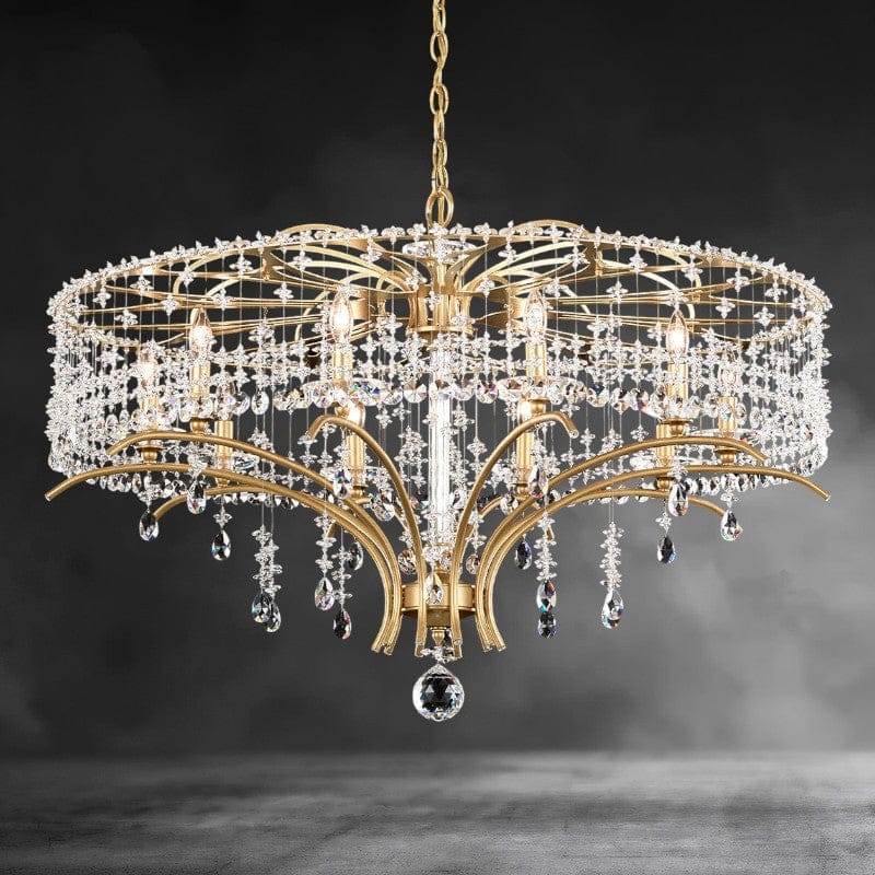 White / Clear Heritage Crystal Bella Rose Chandelier 36"
