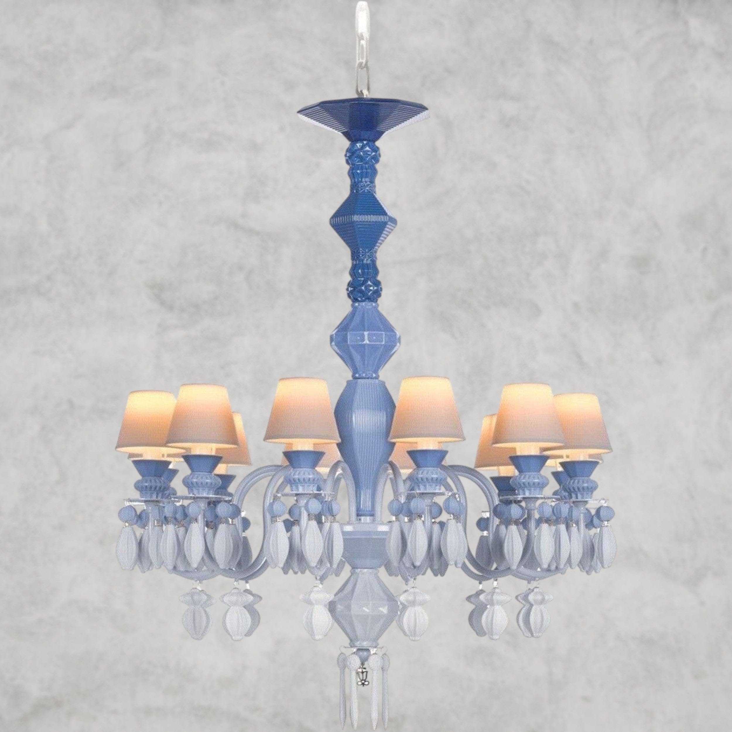 Blue Belle De Nuit 12-Lights Chandelier