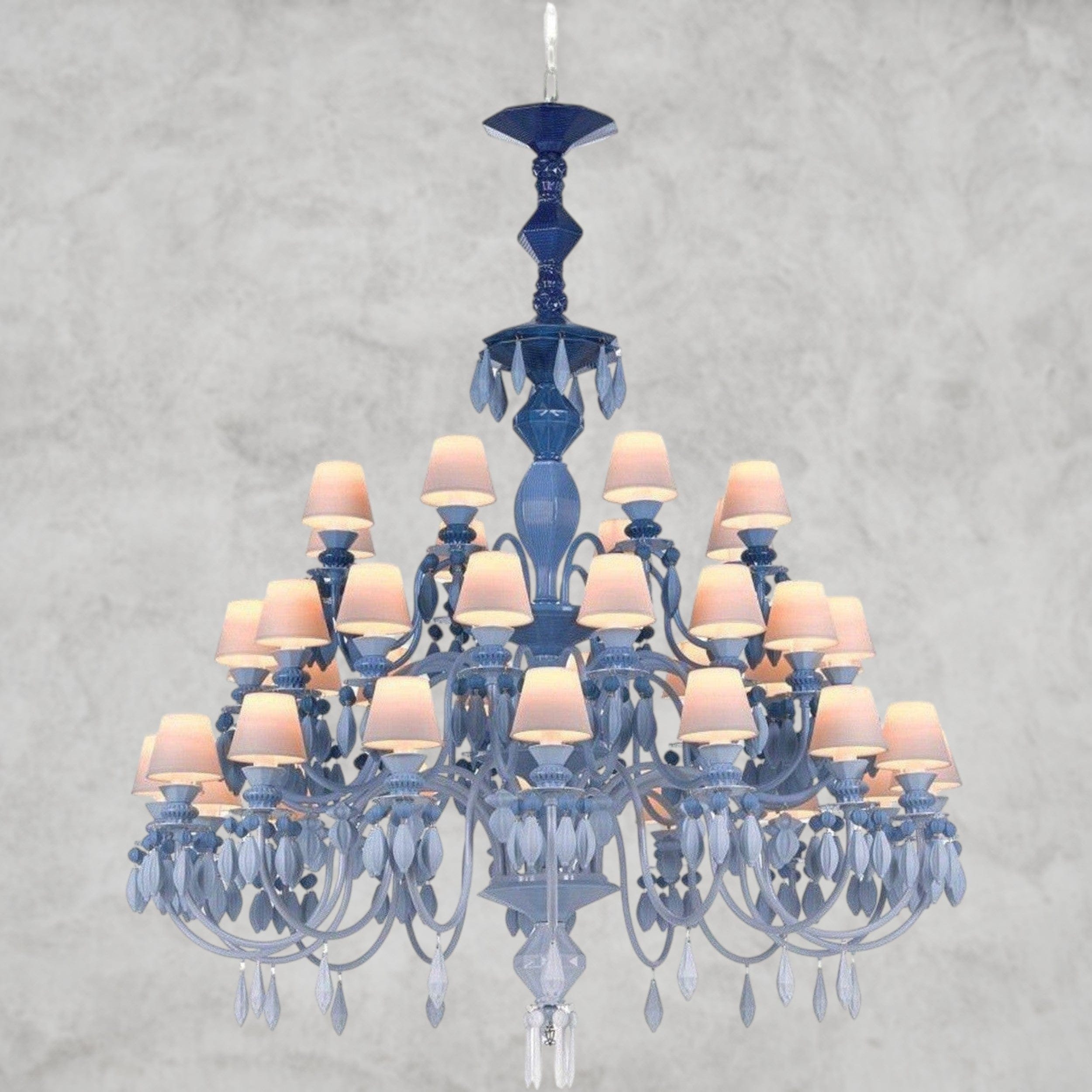 Blue Belle De Nuit 40-Lights Chandelier