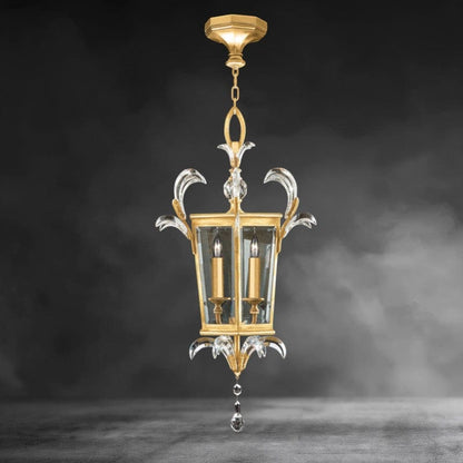 Brass Beveled 3 - Light Chandelier