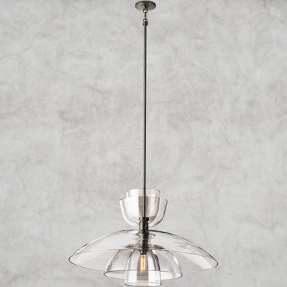 Bronze / Clear Glass Blom Cloche Grand Pendant