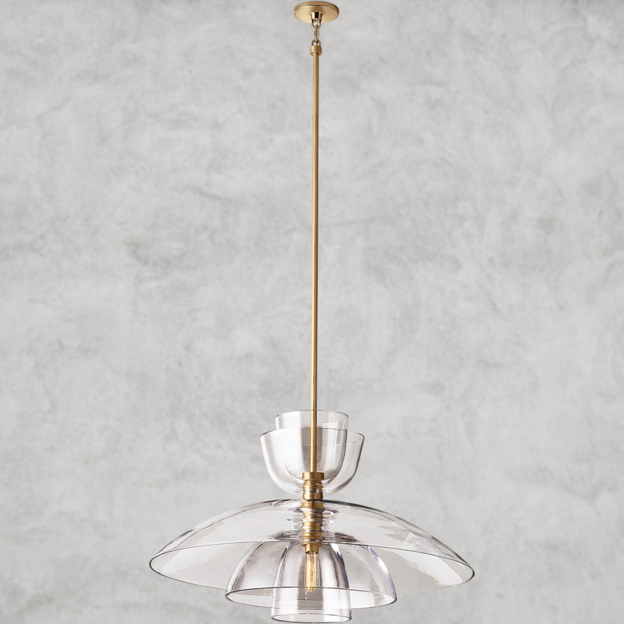 Brass / Clear Glass Blom Cloche Grand Pendant