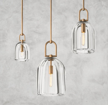 8" D / Brass Botanist Cloche Pendant