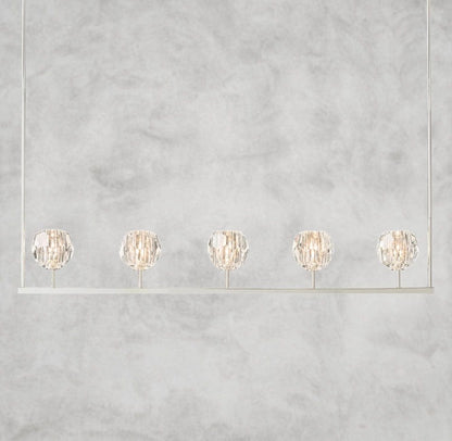 48" / Nickle Boule De Cristal Clear Glass Linear Chandelier 48", 60"