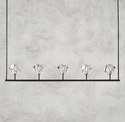 48" / Bronze Boule De Cristal Clear Glass Linear Chandelier 48", 60"