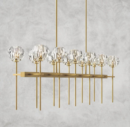 Boule De Cristal Double Linear Chandelier 60"