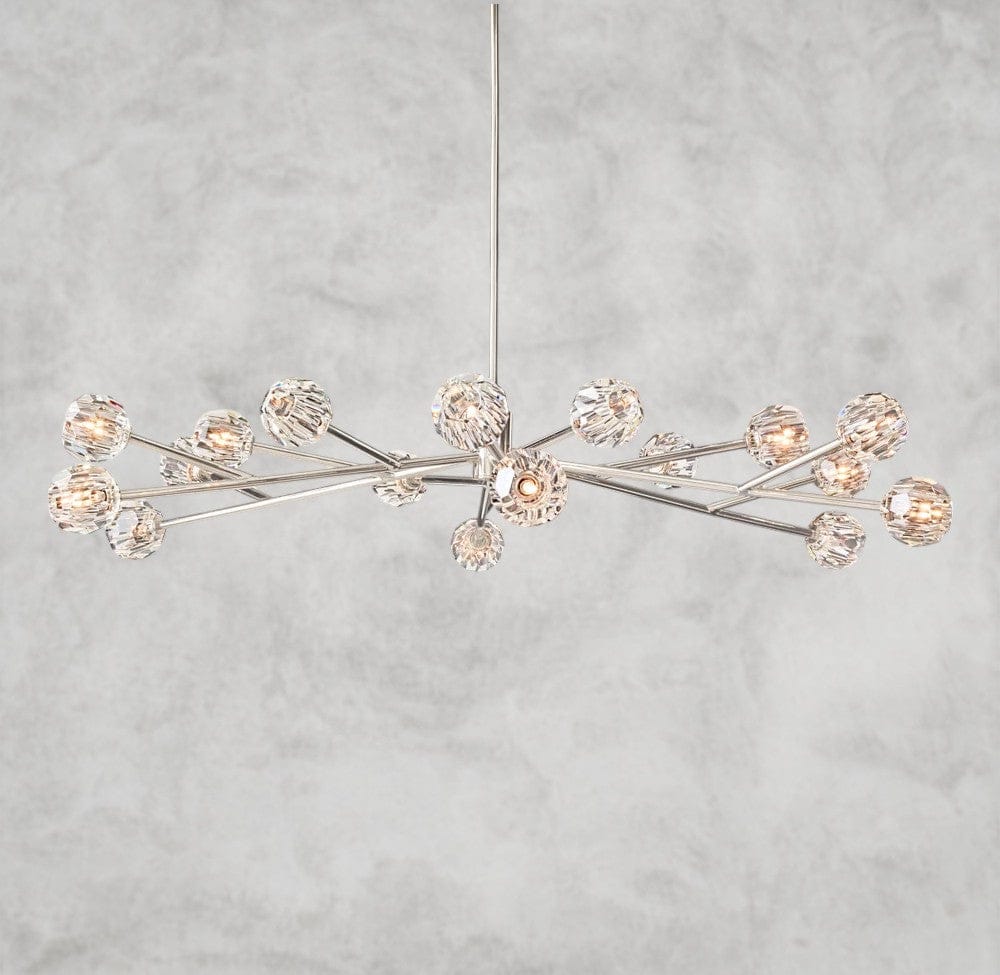 72" / Clear / Nickle Boule De Cristal Round Chandelier 24", 36", 48", 60", 72"