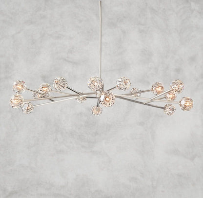 72" / Clear / Nickle Boule De Cristal Round Chandelier 24", 36", 48", 60", 72"