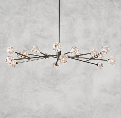 72" / Clear / Bronze Boule De Cristal Round Chandelier 24", 36", 48", 60", 72"