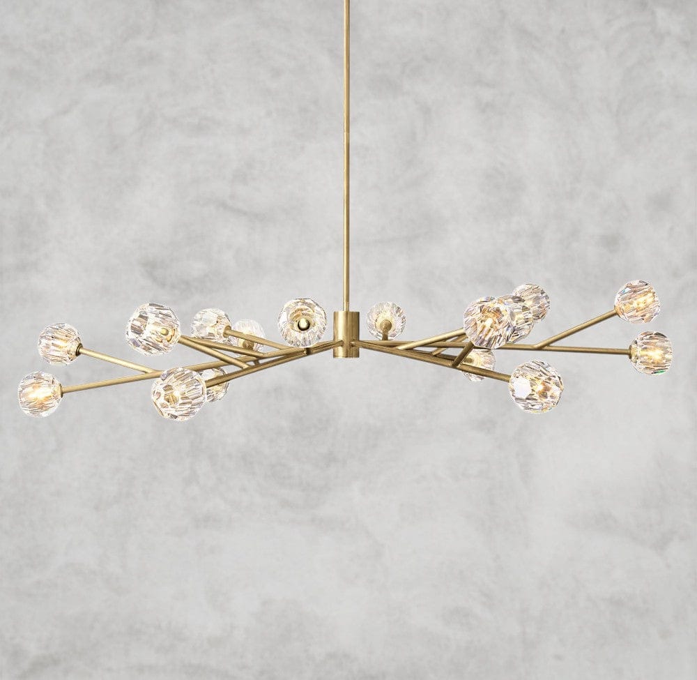72" / Clear / Brass Boule De Cristal Round Chandelier 24", 36", 48", 60", 72"
