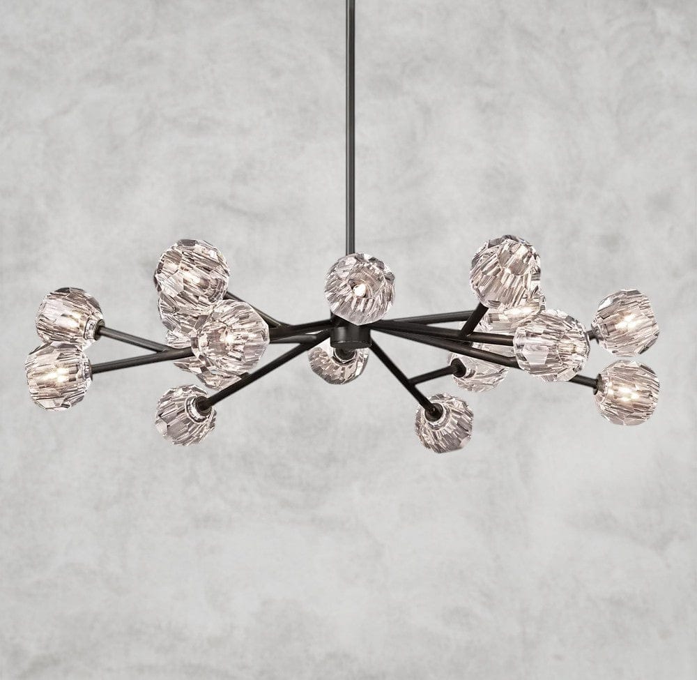 48" / Clear / Bronze Boule De Cristal Round Chandelier 24", 36", 48", 60", 72"