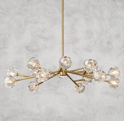 48" / Clear / Brass Boule De Cristal Round Chandelier 24", 36", 48", 60", 72"
