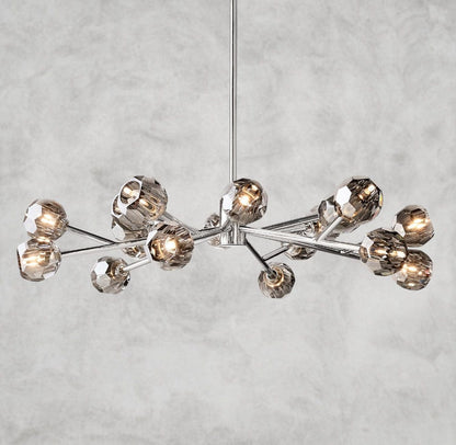 48" / Smoke / Nickle Boule De Cristal Round Chandelier 24", 36", 48", 60", 72"
