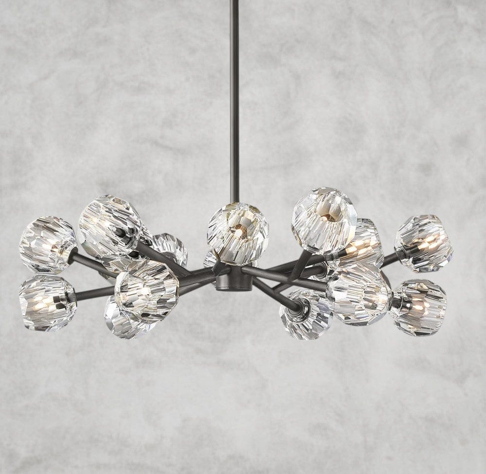 36" / Clear / Bronze Boule De Cristal Round Chandelier 24", 36", 48", 60", 72"