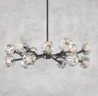 36" / Clear / Bronze Boule De Cristal Round Chandelier 24", 36", 48", 60", 72"