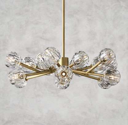 36" / Clear / Brass Boule De Cristal Round Chandelier 24", 36", 48", 60", 72"
