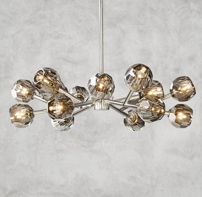 36" / Smoke / Nickle Boule De Cristal Round Chandelier 24", 36", 48", 60", 72"
