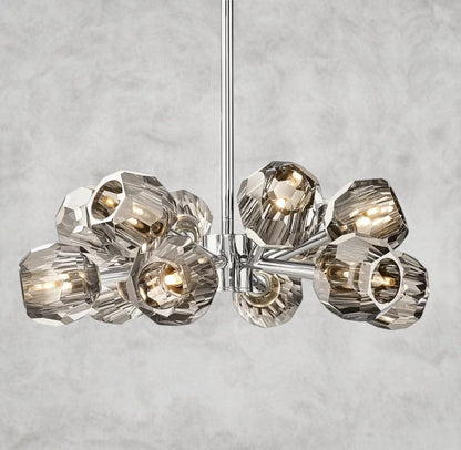 24" / Smoke / Nickle Boule De Cristal Round Chandelier 24", 36", 48", 60", 72"