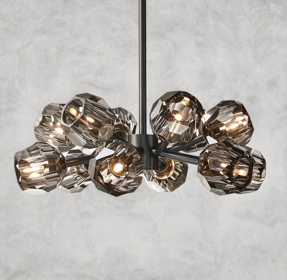 24" / Smoke / Bronze Boule De Cristal Round Chandelier 24", 36", 48", 60", 72"