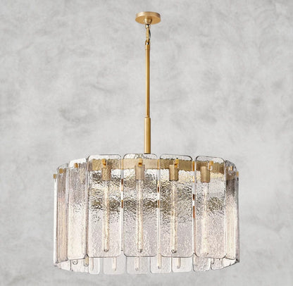 36" / Brass Calamette Glass Round Chandelier 36", 48", 60"