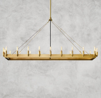 54" / Brass Camino Rectangular Outdoor Chandelier 41", 54"