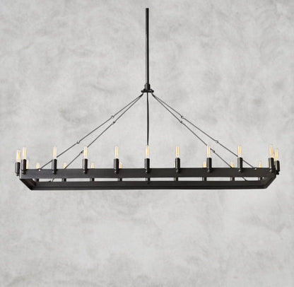54" / Bronze Camino Rectangular Outdoor Chandelier 41", 54"