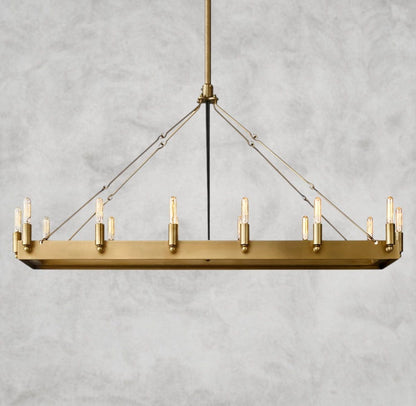 41" / Brass Camino Rectangular Outdoor Chandelier 41", 54"