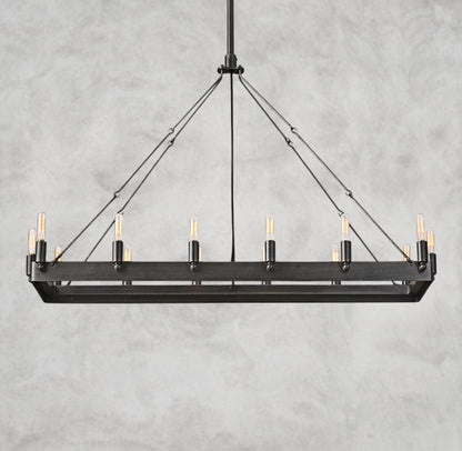41" / Bronze Camino Rectangular Outdoor Chandelier 41", 54"