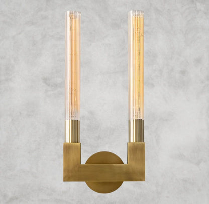 Brass Cannele Double Sconce