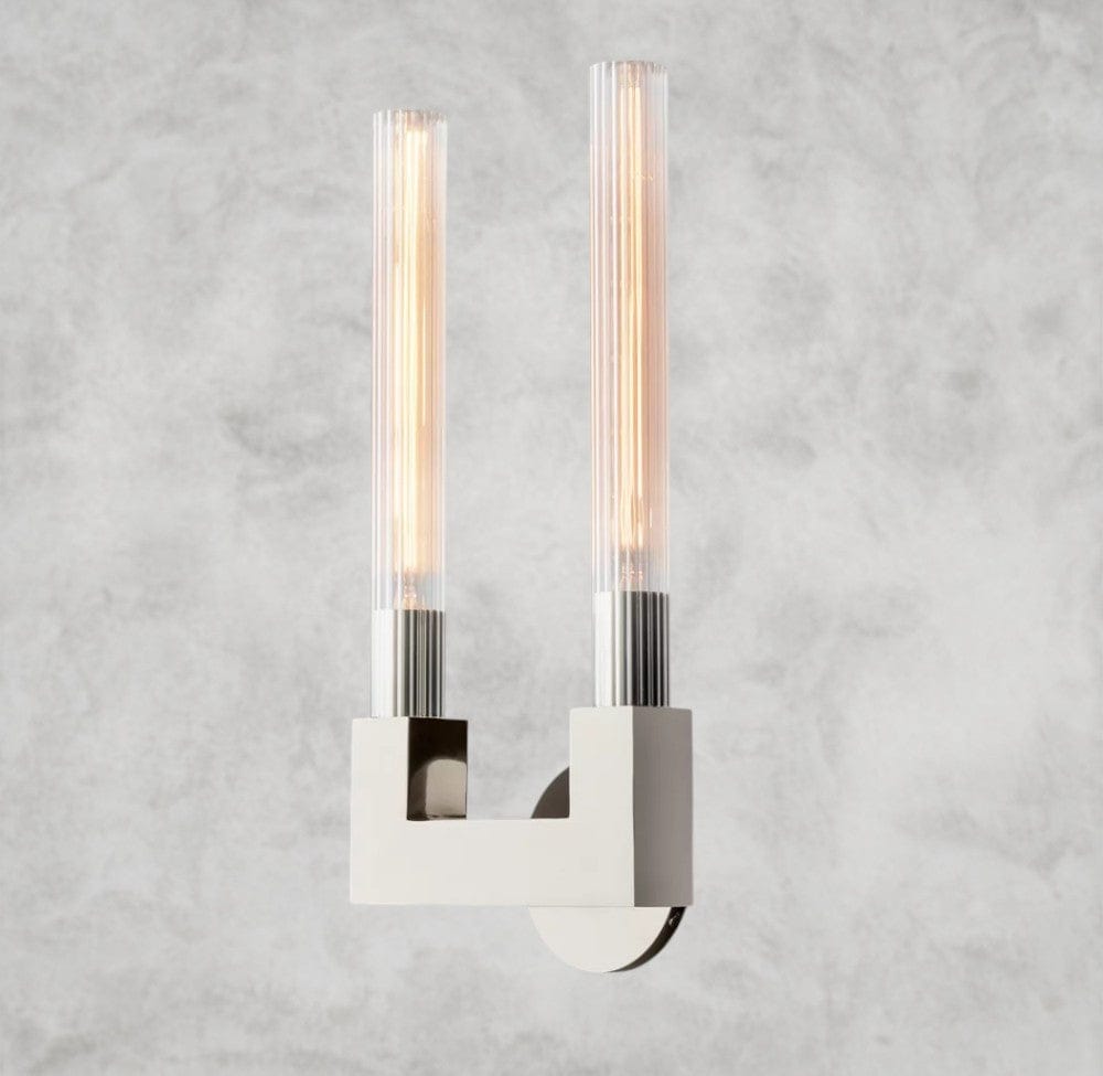 Nickle Cannele Double Sconce