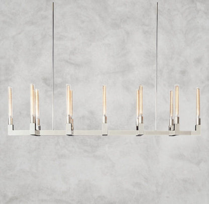 67" / Nickle Cannele Linear Chandelier 55", 67"