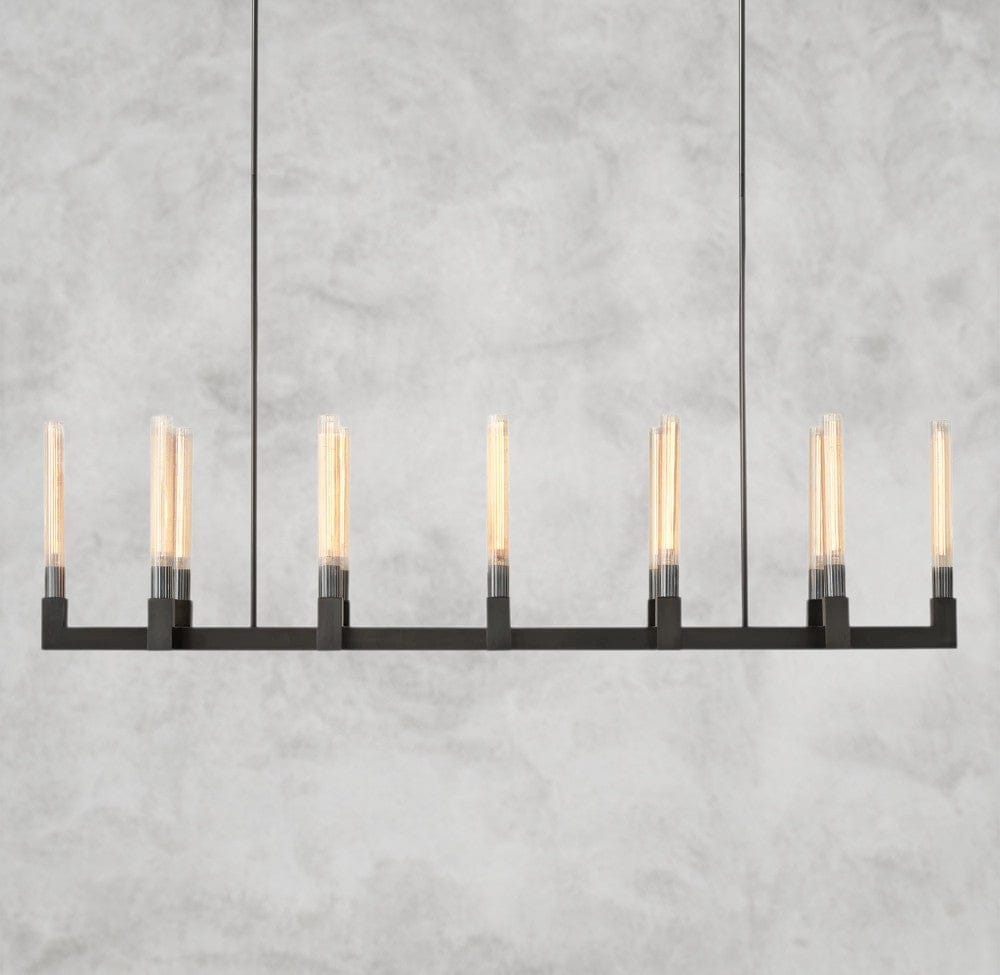 67" / Bronze Cannele Linear Chandelier 55", 67"