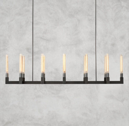 67" / Bronze Cannele Linear Chandelier 55", 67"