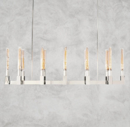 55" / Nickle Cannele Linear Chandelier 55", 67"
