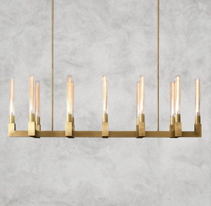 55" / Brass Cannele Linear Chandelier 55", 67"