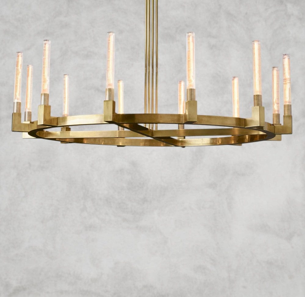 60" / Brass CANNELE ROUND CHANDELIER 36", 48", 60", 72"
