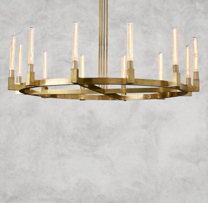 60" / Brass CANNELE ROUND CHANDELIER 36", 48", 60", 72"