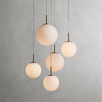28" / MATTE OPAL Casen Round Chandelier 20", 28", 34", 43"