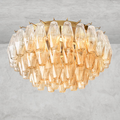 22" / Brass / Clear Chiara Clear/ Smoke Glass Flushmount 17", 22"