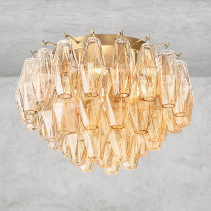 17" / Brass / Clear Chiara Clear/ Smoke Glass Flushmount 17", 22"