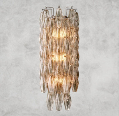 Clear / Nickle CHIARA CLEAR/ SMOKE GLASS GRAND SCONCE 30"