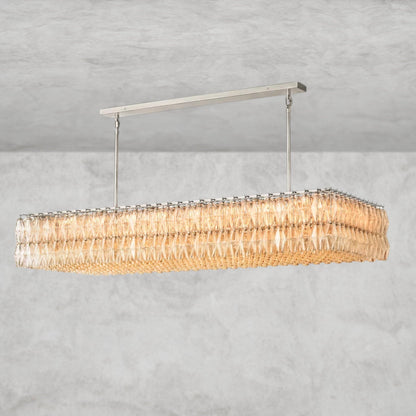 CHIARA CLEAR/ SMOKE GLASS RECTANGULAR CHANDELIER 54", 74"