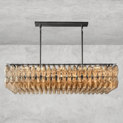 54" / Smoke / Bronze CHIARA CLEAR/ SMOKE GLASS RECTANGULAR CHANDELIER 54", 74"