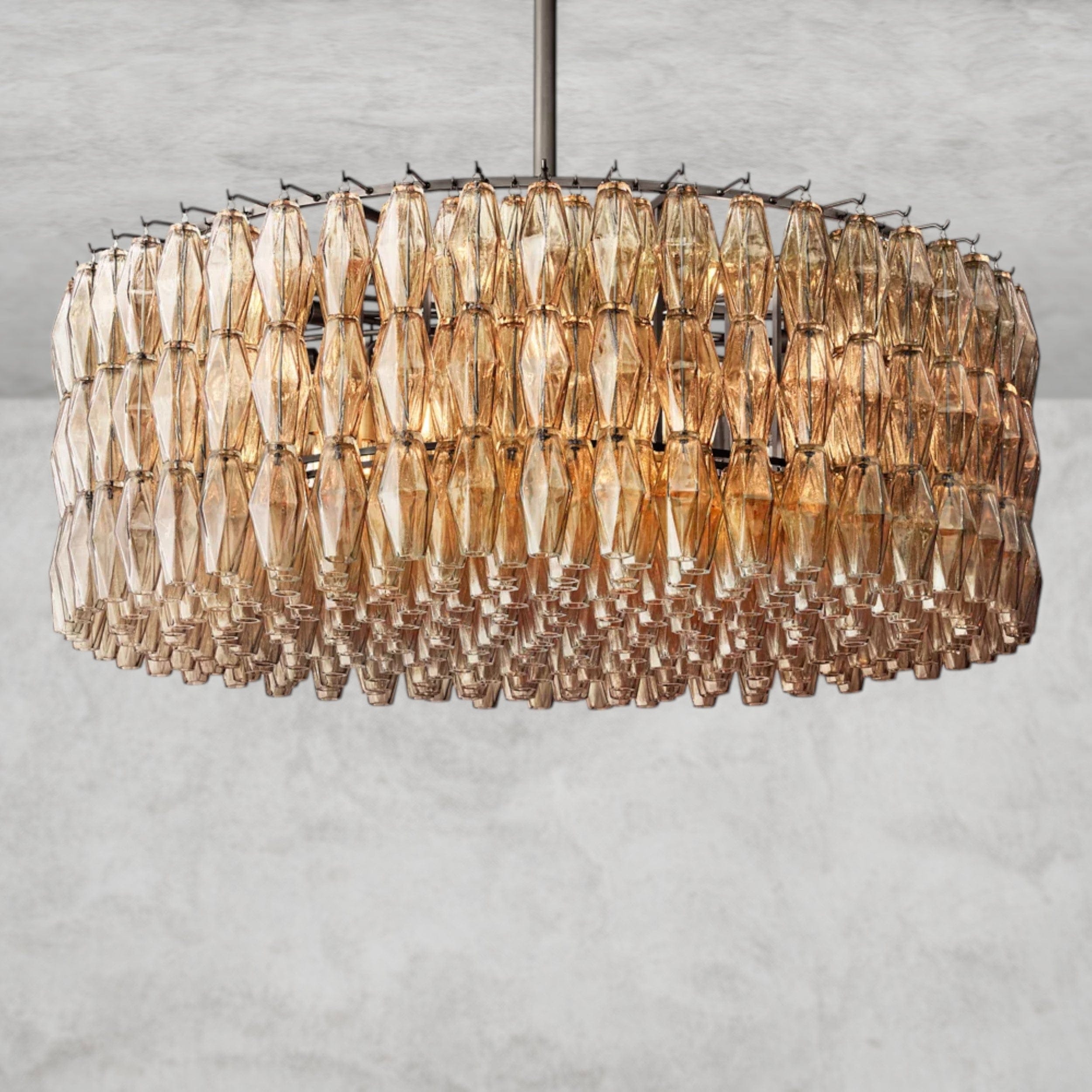 47" / Smoke / Bronze CHIARA CLEAR/ SMOKE GLASS ROUND CHANDELIER 37", 47", 62"