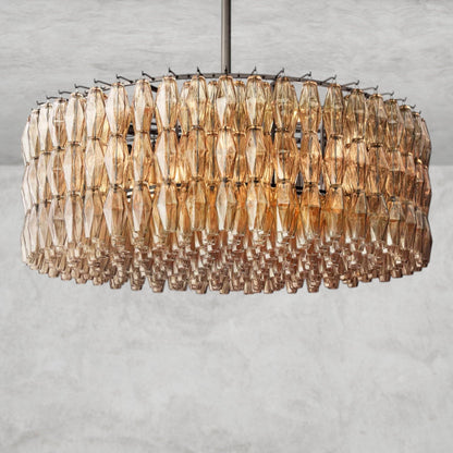 47" / Smoke / Bronze CHIARA CLEAR/ SMOKE GLASS ROUND CHANDELIER 37", 47", 62"